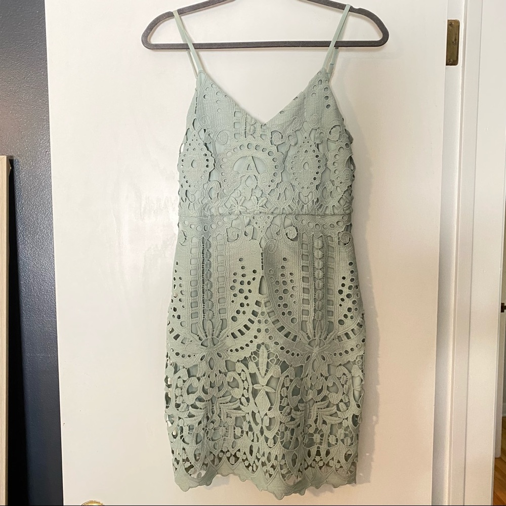 Sage Green Lace Dress